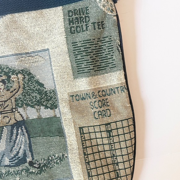 Golf Tapestry Tote Bag Novelty Print Golfers Scorecard Golfcore Clubhouse Preppy - Picture 5 of 7